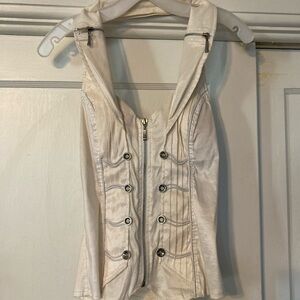 Punk Corset V-Neck Layered Vest Waistcoat Top